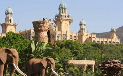 A view of the incredible architecture of The Palace at Sun City, South Africa.